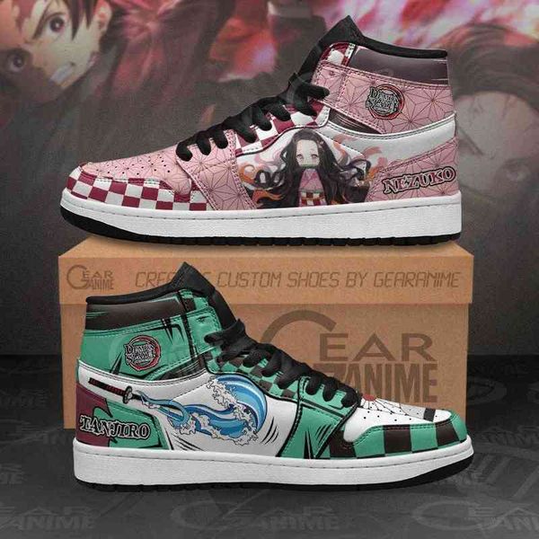 

tanjiro & nezuko sneakers demon slayer anime sho, Black