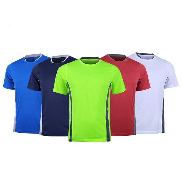 

men dark blue short sleeve soccer jersey team training uniform football match shirt quick drokir, Black;red