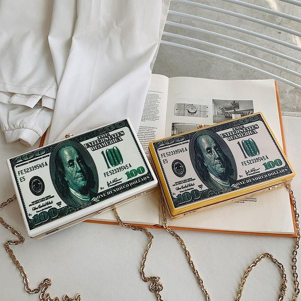 

dollar box design women purses and handbags fashion party clutch money bag designer female chain shoulder 2021 cross body