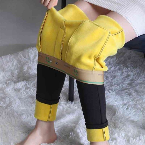 

women autumn winter warm pencil pants elasticity black trousers high waist slim jeggings streetwear outfits skinny 5xl, Black;white