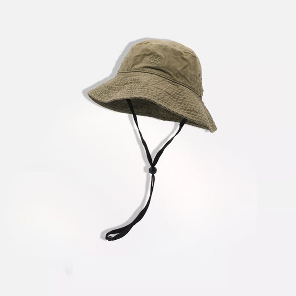 

guochao ami khaki embroidered fisherman's sun visor elastic washbasin hat