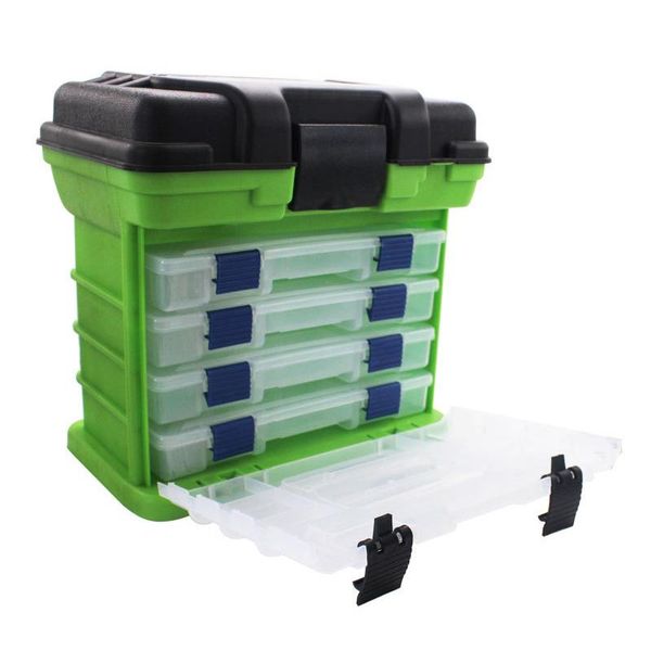 

fishing accessories 27x17x26cm tackle box 4 layers big lure abs material handle carp case tools