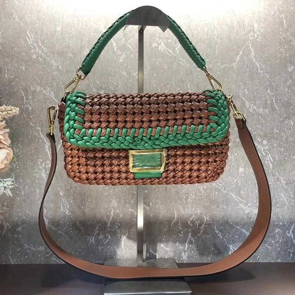 

women interwoven medium handbag fashion handle or shoulder strap bags quality lady crossbody handbags crochet purse