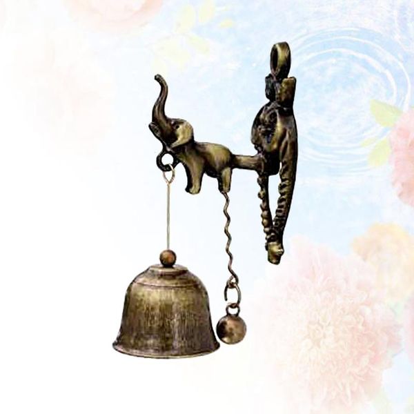 

decorative objects & figurines retro elephant door bell small alloy doorbell wind chime with iron wall decoration for indoor outdoor