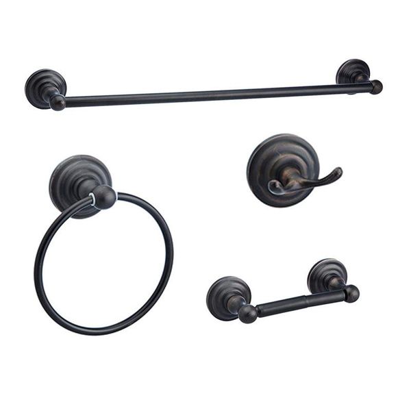 

bath accessory set 304 stainless steel 4-piece bathroom accessories towel holder matte black toilet roll paper brushed nickel robe hook