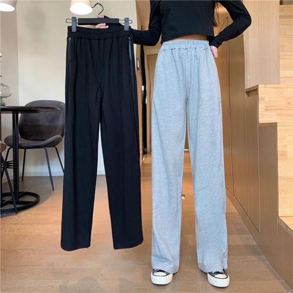 

women's pants & capris 2021 autumn thin loose sports break, Black;white