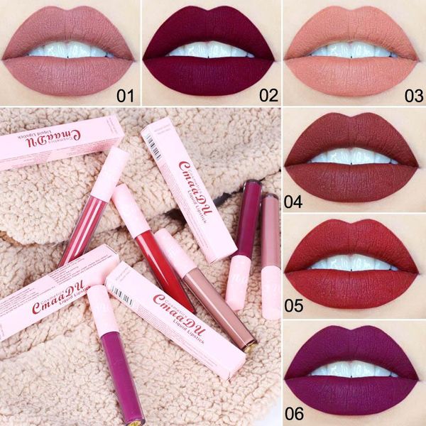 

lip gloss 6 colors matte red liquid lipstick nude tint waterproof non-stick cup long lasting beauty lipgloss cosmetic