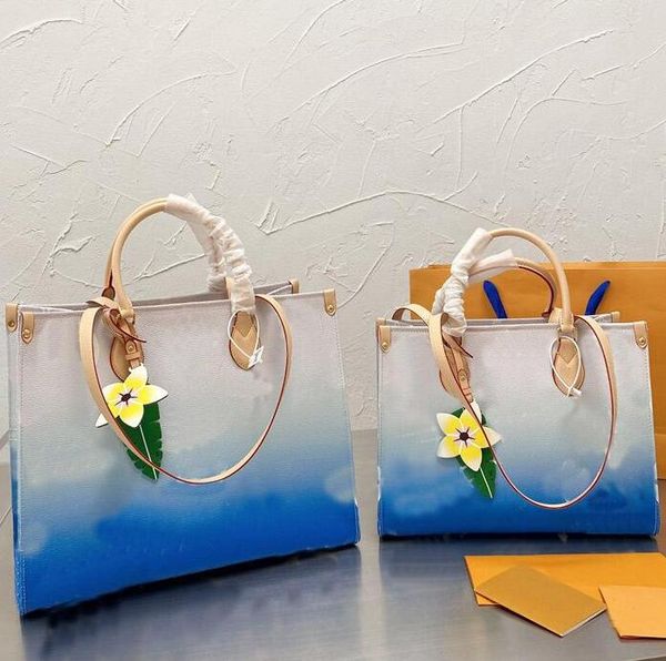 

summer gradient color onthego totes luxury handbags large capacity shoulder bags mom composite shopping bag