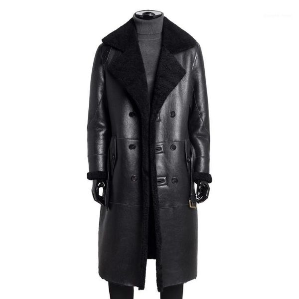 

men's fur & faux warm leather jackets, casual coats, luxury coats, Black