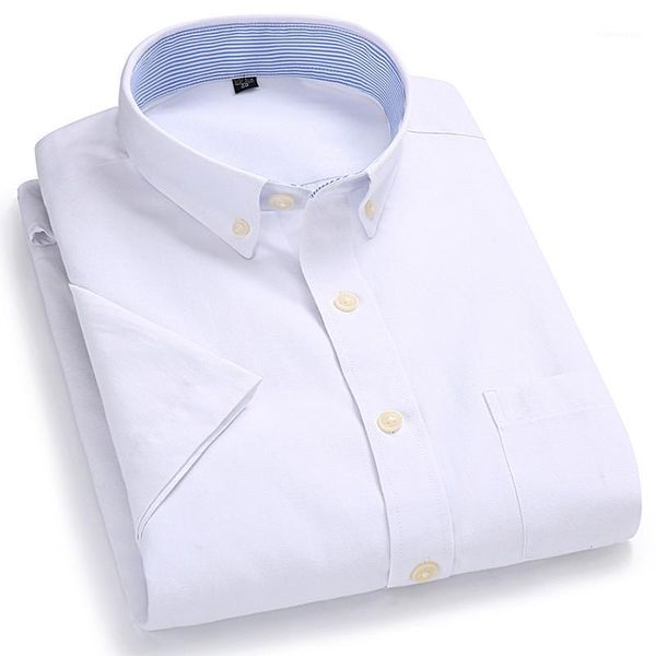 

men's casual shirts style cool short-sleeve mens shirt, soft light oxford fabric, business solid color shirt single-breasted, White;black