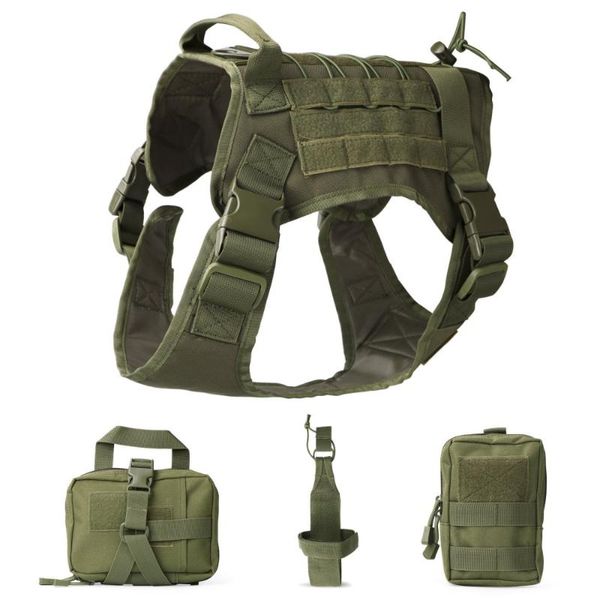 

dog collars & leashes military tactical harness k9 working vest nylon bungee leash lead training running for medium large dogs german shephe