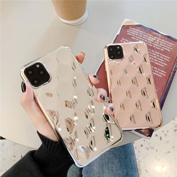 

3d pit plating silver gold shockproof phone cases for iphone xs 12 11 pro max xr x 6 6s 7 8 plus soft silicone back cover