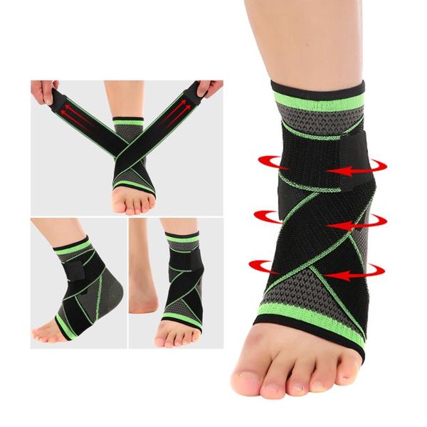 

ankle support 1 pc sports brace compression strap sleeves 3d weave elastic bandage foot protective gear gym fitness drop, Blue;black