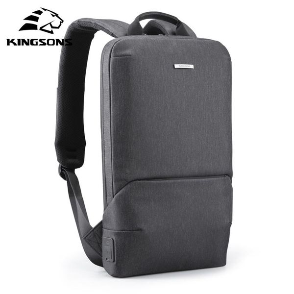 

backpack kingsons slim 15.6'' lapmale splash-proof usb charging teenagers schoolbag ultra-thin business bag mochila
