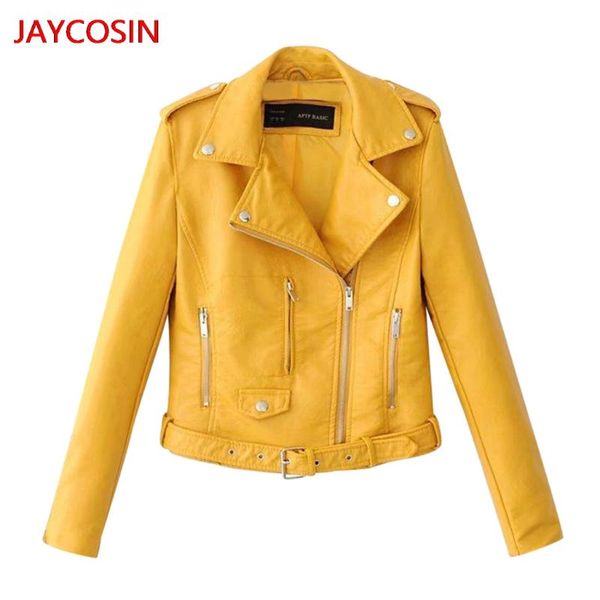 

women's jackets jaycosin female jacket women ladies lapel motor coat zip biker short punk cropped l400826, Black;brown