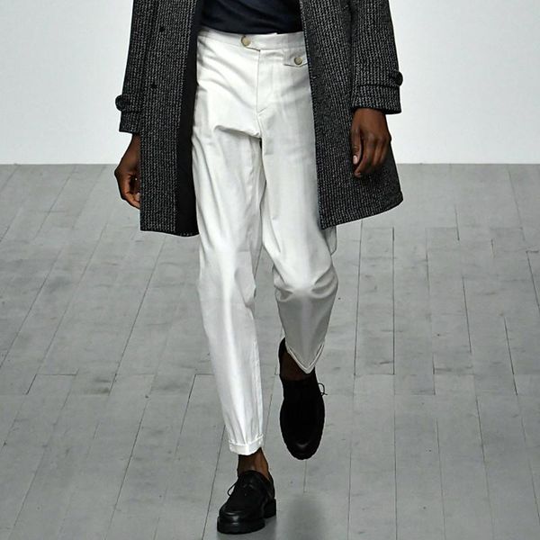 

men's pants business casual trousers 2021 autumn show high-end custom simple medium waist solid straight, Black