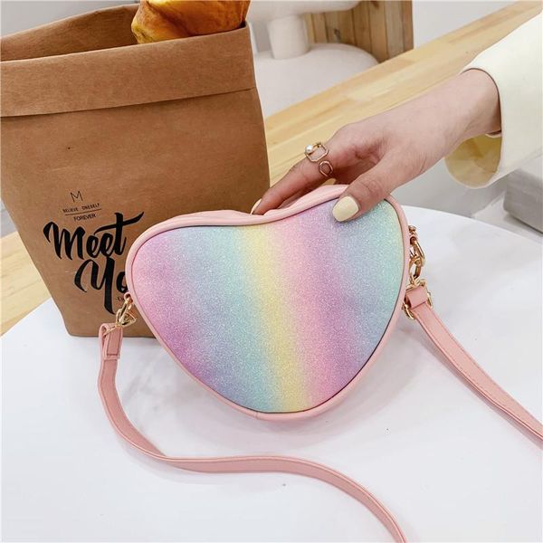 

evening bags fashion sequins shoulder bag women cherry heart shaped crossbody pu leather handbags and purses ladies clutch phone