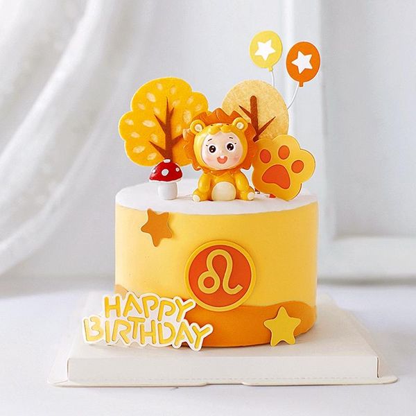 

other festive & party supplies smile cartoon lion leo happy birthday cake er for children`s day leo's gift cupcake dessert