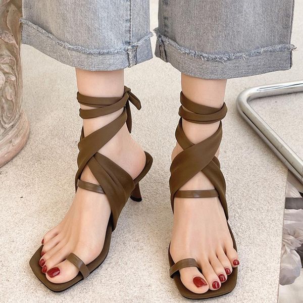 

sandals 2021 women summer fashion lame elegant foot ring straps, Black