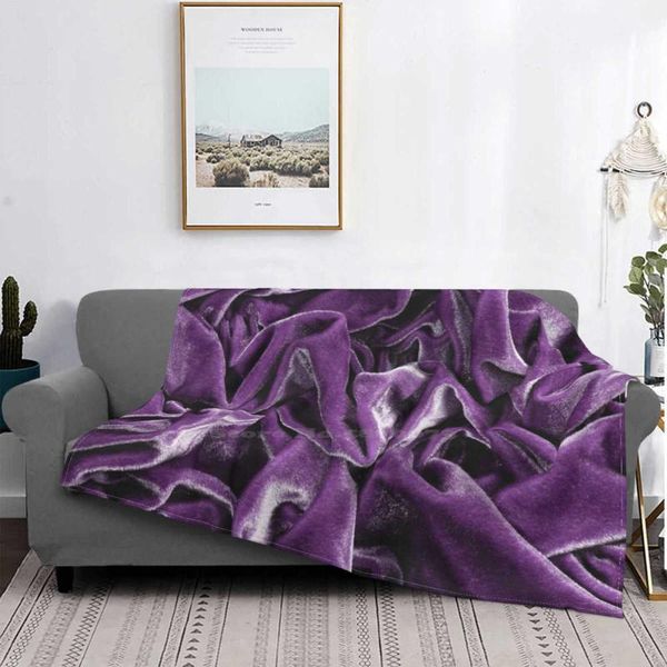 

blankets purple wrinkled satin texture for home sofa bed camping car plane travel portable blanket wrinkle