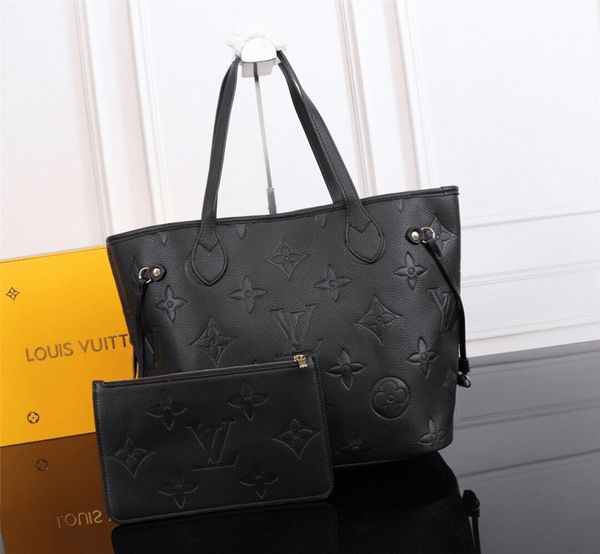 

2pcs set women leather bag handbag ladies designer handbags lady clutch purse retro shoulder bags wallet gg's louis's vutton'