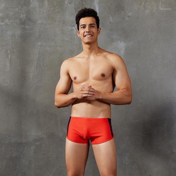 

Men's Shorts Swimming Trunks, Fashion Color Matching, Youth Boxer Four-corner Quick-drying Spa Pants, White;black