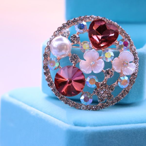 

2021 solid color drill brooch small clip water mini, Gray