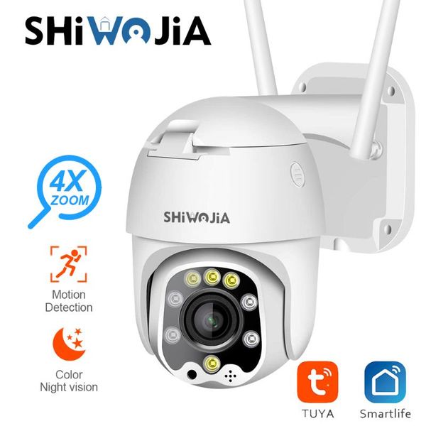 

cameras shiwojia outdoor camera wifi 1080p 4x tuya alexa cloud surveillance security 3.6mm 360 smart life ip66 color ir cctv