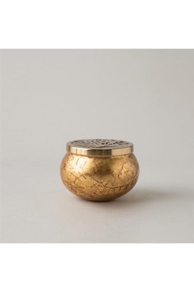 

metal lid fragrant golden candle candles