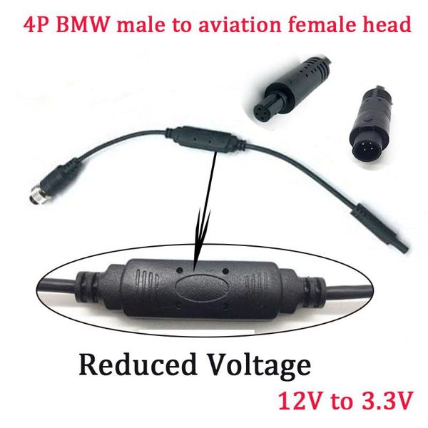 

car recorder extension cable 12v to 3.3v reduced voltage video surveillance 4 pin adapter for camera rear view cameras& parking sensors