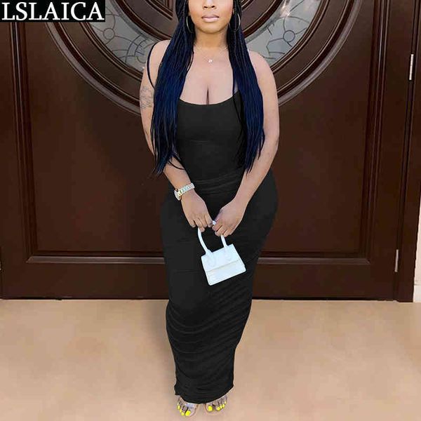 

ladies dresses solid color sleeveless high waist summer maxi for women party clubwear elegant vestidos largos 210520, Black;gray