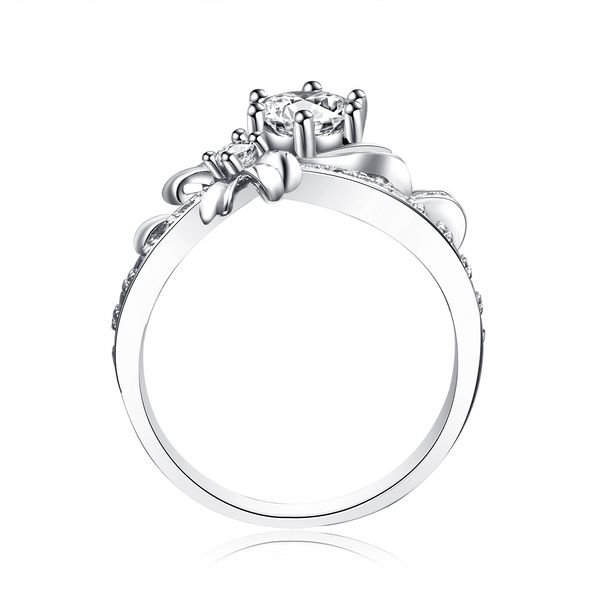 

pure 925 silver zircon twist geometric ring fashion lady luxury brand design wedding party gift j-089, Slivery;golden