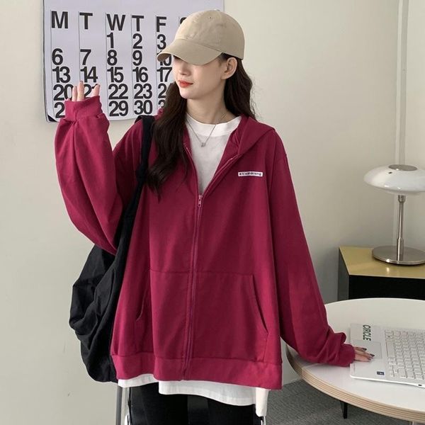 

women's hoodies & sweatshirts real s thin sweater spring and autumn korean style loose idle, Black