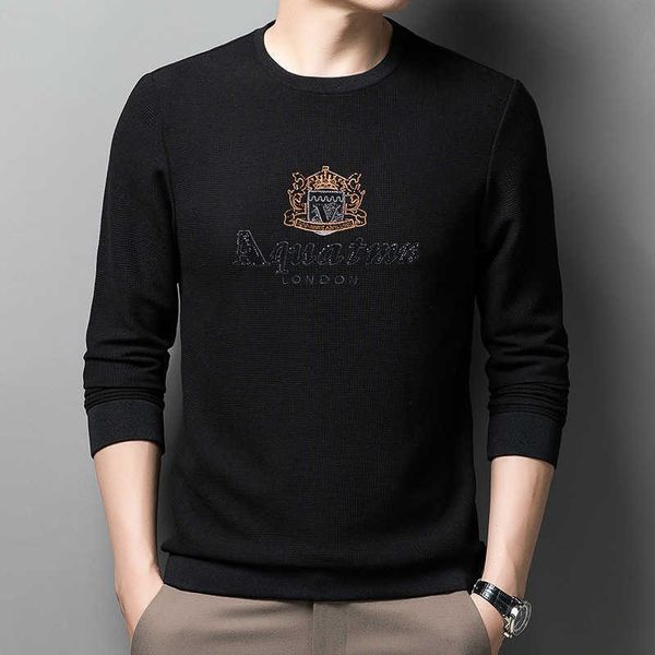 

2021 autumn printed sweater youth round neck long sleeve leisure sports t-shirt men's wear, White;black