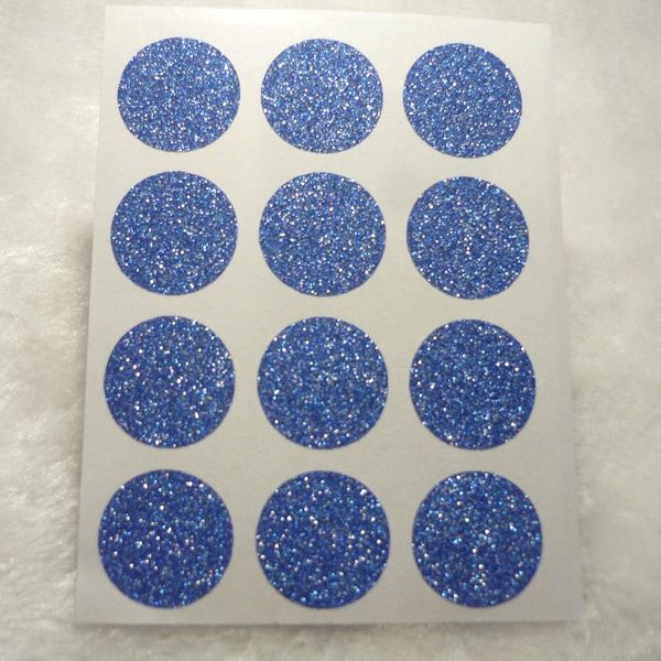 

19mm/0.75inch royal blue glitter circle label round sticker gift wrap