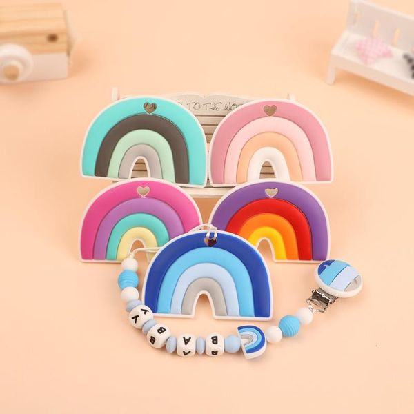 

other kovict 5/10pcs silicone teethers cartoon rainbow shape bpa tiny rod food grade baby teething toy