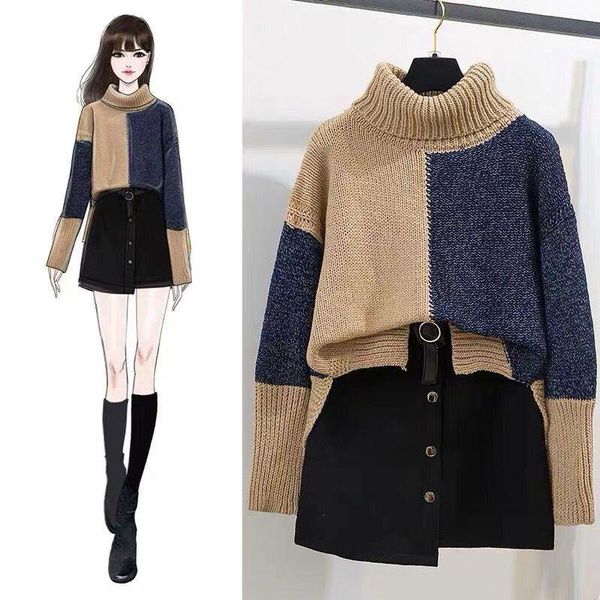 

women's tracksuits two pieces women sets knitted sweates and mini skirts slim clothing college students autumn/spring korean style, Gray