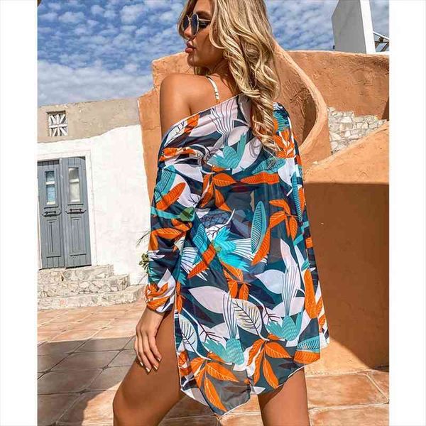 

3 piece swimsuit print bikini high leg swimwear cover up bathing suit women knot swimwear high waisted beachwear swim, White;black