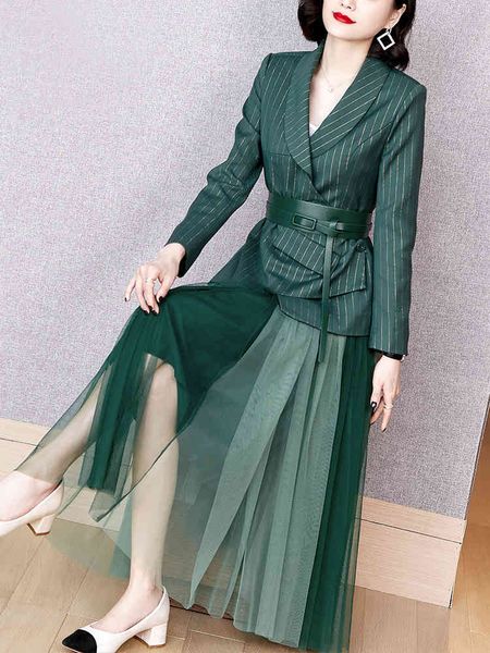

elegant female ensembles winter blazer + skirt waist piece luxury outfits party, Black