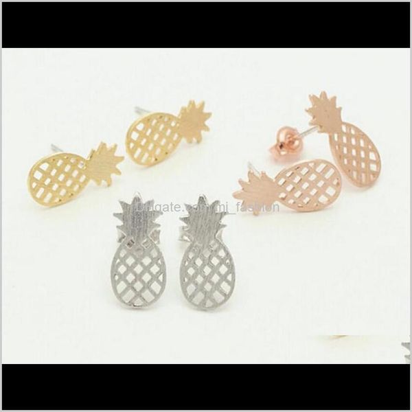 

jewelryfashion pine earrings personality fruit hand dull surface stud earrings wholesale ps1846 drop delivery gmxry, Golden;silver