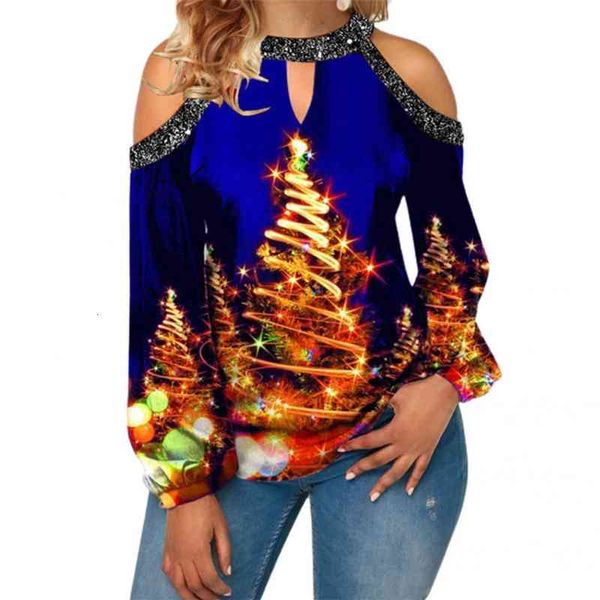 

stylish soft women shirt bright lady shirt christmas tree for female, White