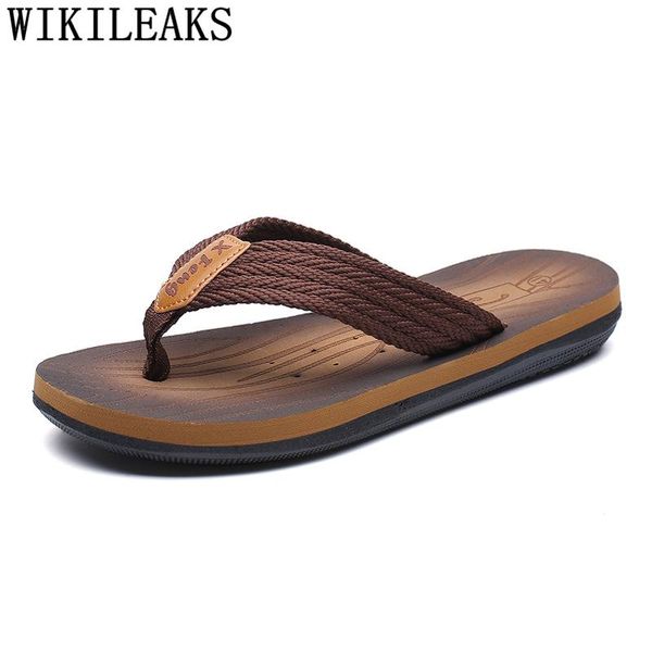 

slippers beach men summer shoes flip flops luxury fashion designer casual ayakkabi erkek, Black