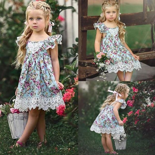 

flower lace princess baby girls girl dress sleeveless floral tulle party wedding dresses children summer for, Red;yellow
