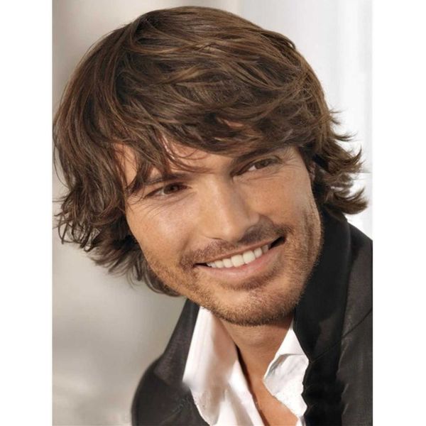 

men's wig wig synthetic fiber headgear men's fashion short curly hair, Black