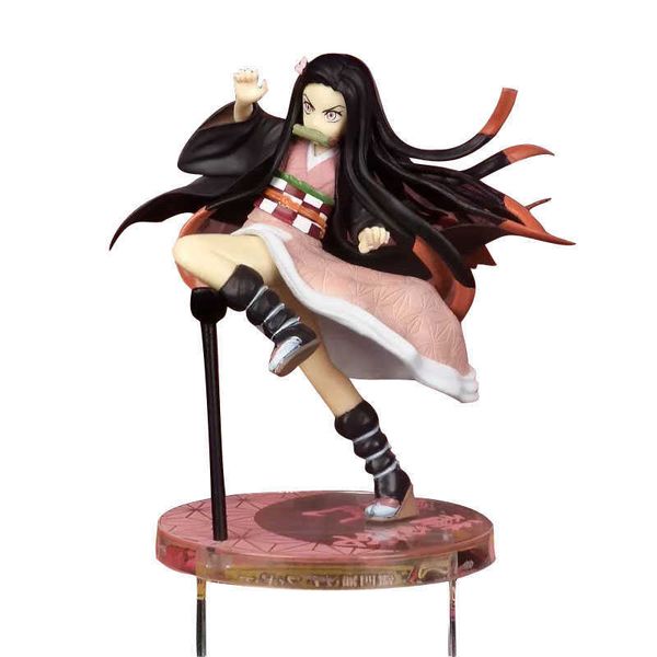 17cm Japanischer Anime Demon Slayer Kamado Nezuko Blade of Demon Destruction PVC Action Figure Spielzeugsammlung Modell Puppe Geschenk Q0722