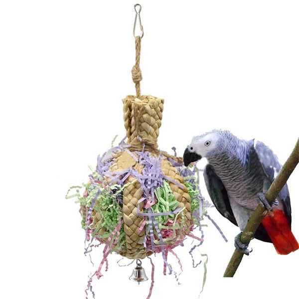 

parrot shredder toy anti-biting cage foraging chewing with bell parrots toys and bird accessories for pet other supplies