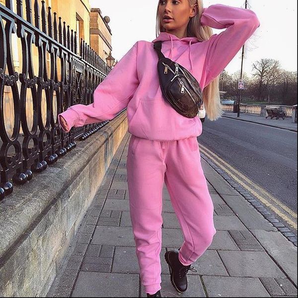 

tracksuit casual sweatshirt hoodie womens tracksuits sweatpants two pieces outfit sports fashion suit, Gray