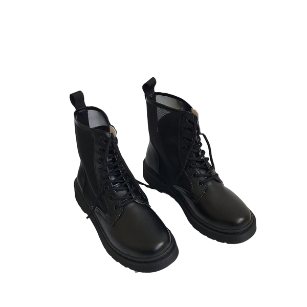 

boots women's 2021 summer thin section all-match breathable british style short fashion mesh sandals, Black