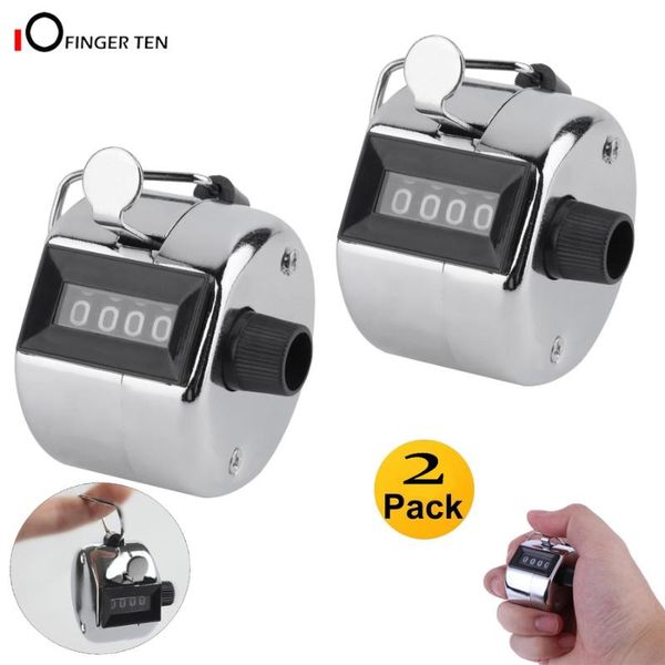 

golf training aids 2 pcs metal hand tally counter 4-digit counters mechanical palm clicker number count for sports
