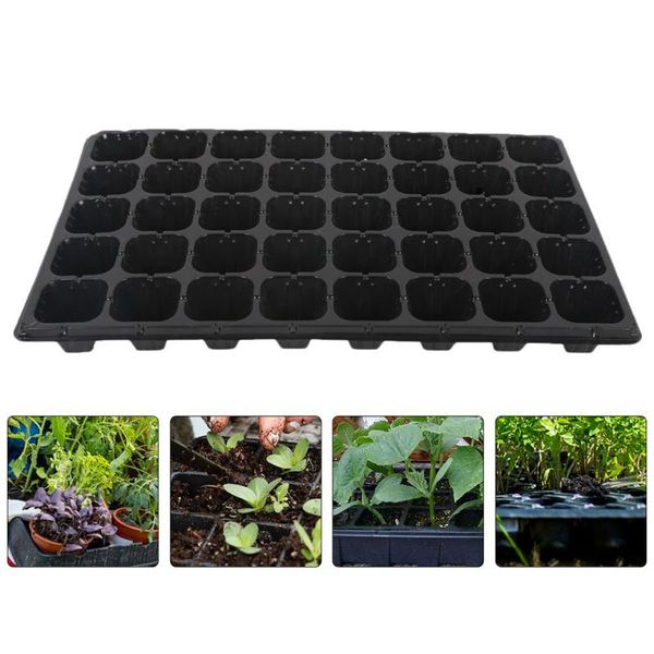 

planters & pots 10pcs 40 cell seedling tray seed starter growing plantings trays (black)